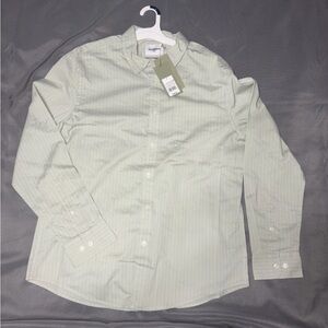 Goodfellow & Co Men's Mint Striped Button Down Shirt